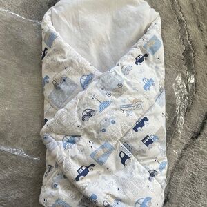 NEW baby boy sleeping bag envelope insert car themed blue